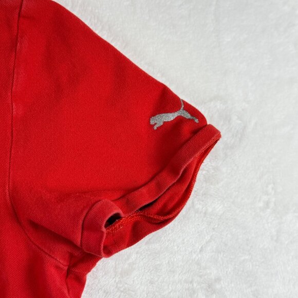 Puma Ferrari Polo Shirt Mens M Red‎ Short Sleeve Collared Logo Casual - Picture 5 of 12